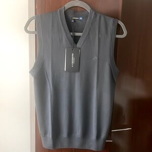 J.Lindeberg Men's V-Neck Black Sweater Vest Sz small NWT